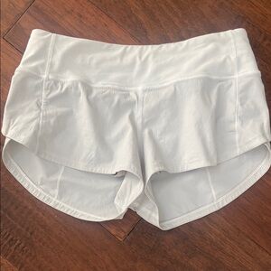 Lululemon Womens Speed Up Shorts Light Grey 2 EUC
